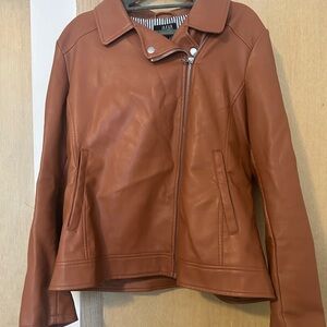 a.n.a Women's Tan Leather Jacket